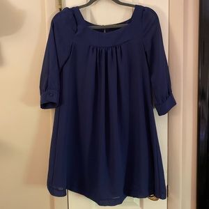 H&M Navy Babydoll Dress 3/4 Sleeve